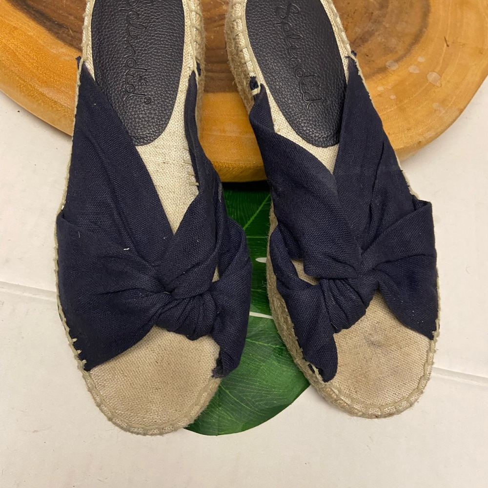 Splendid Burlap Platform Espadrille Slides Sandals - image 3